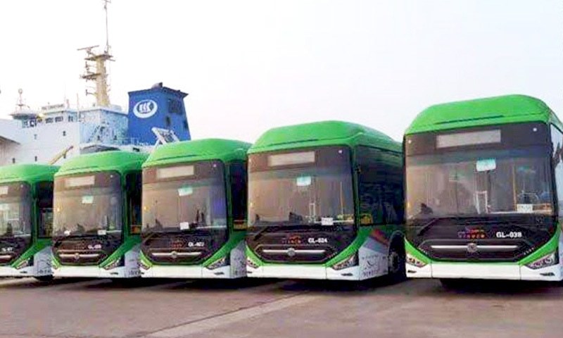 green buses